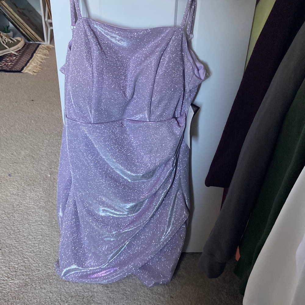 lavender sparkle mini dress